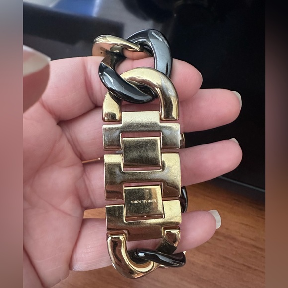 Michael Kors - Black and Gold Chain Strap Watch - Picture 2 of 5